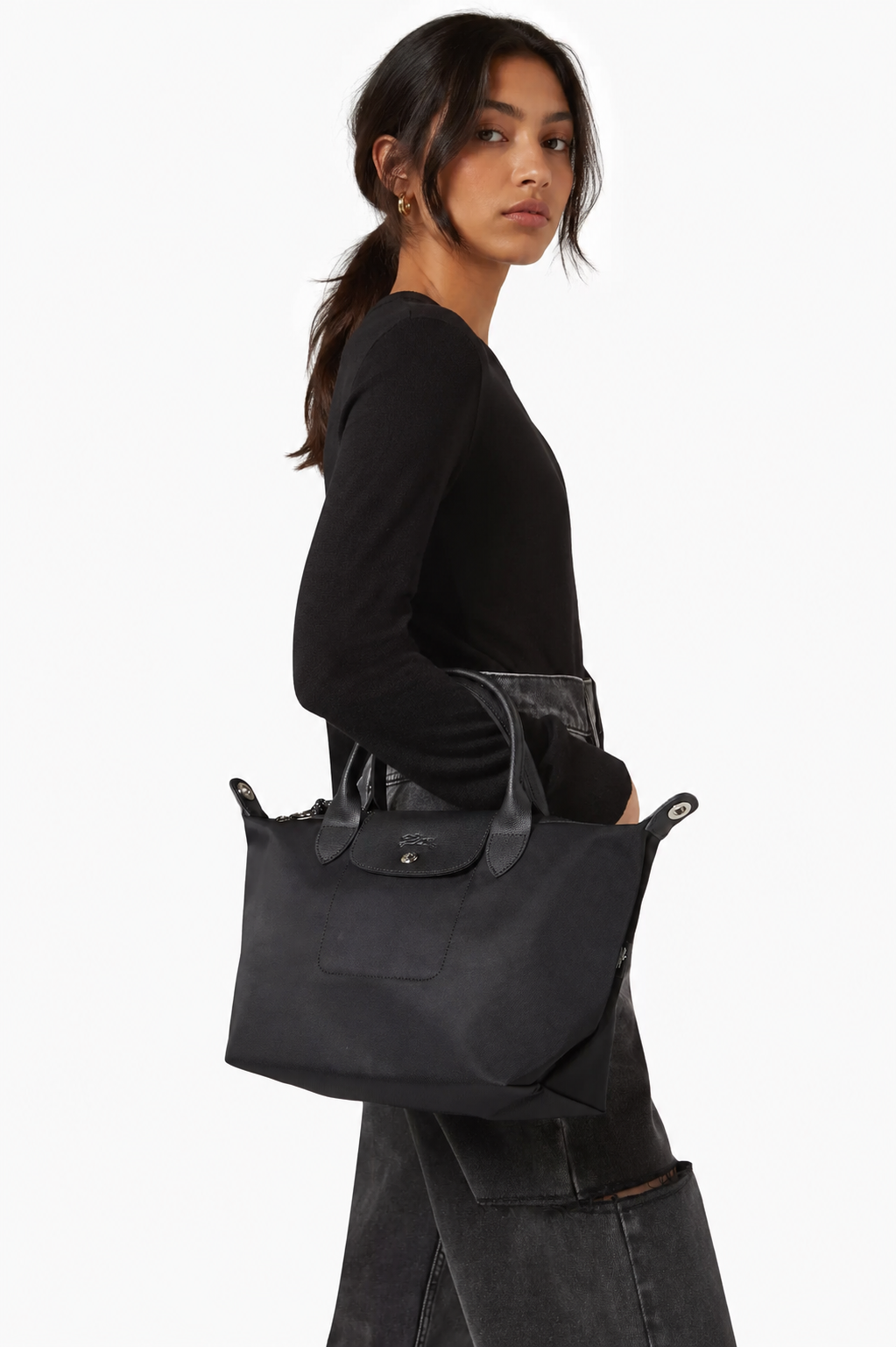 Longchamp Le Pliage Energy Small Crossbody Bag Black lifestyle