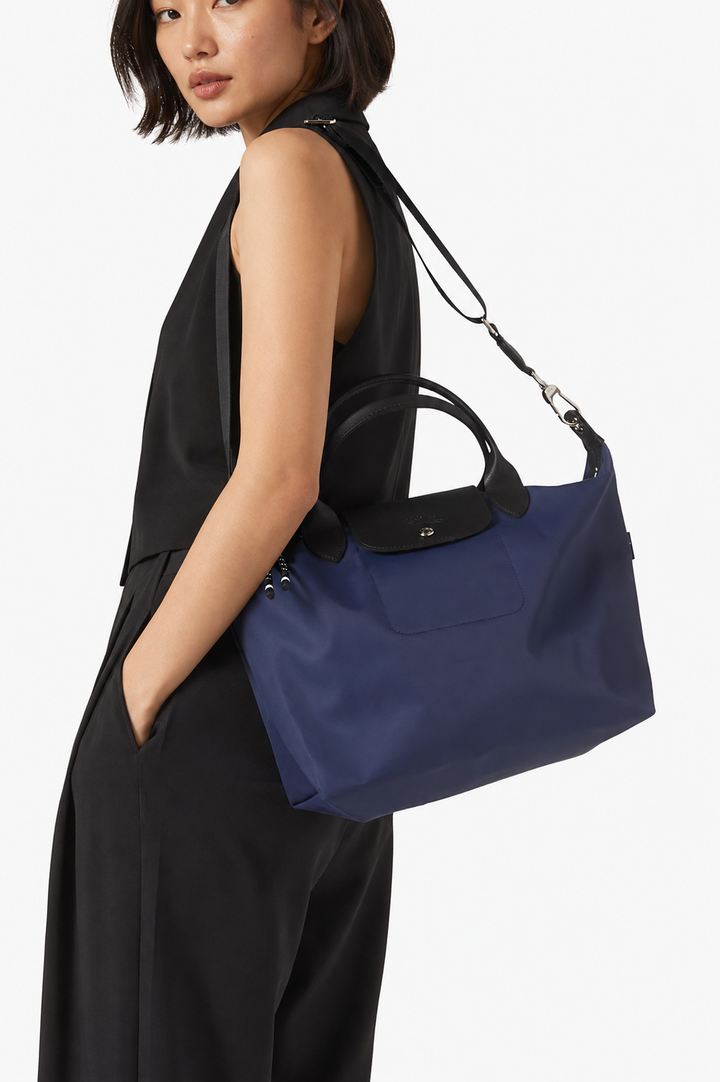 Longchamp Le Pliage Energy L Top Handle Crossbody Bag Ink blue lifestyle 