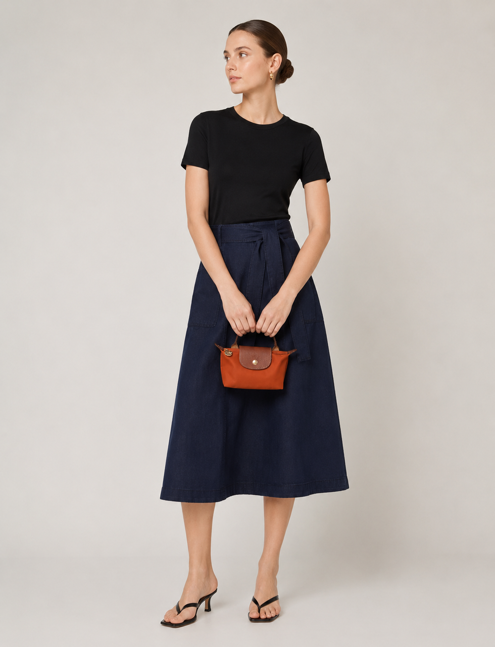 Longchamp Le Pliage XS Handbag Orange Terracotta Lifestyle Styled