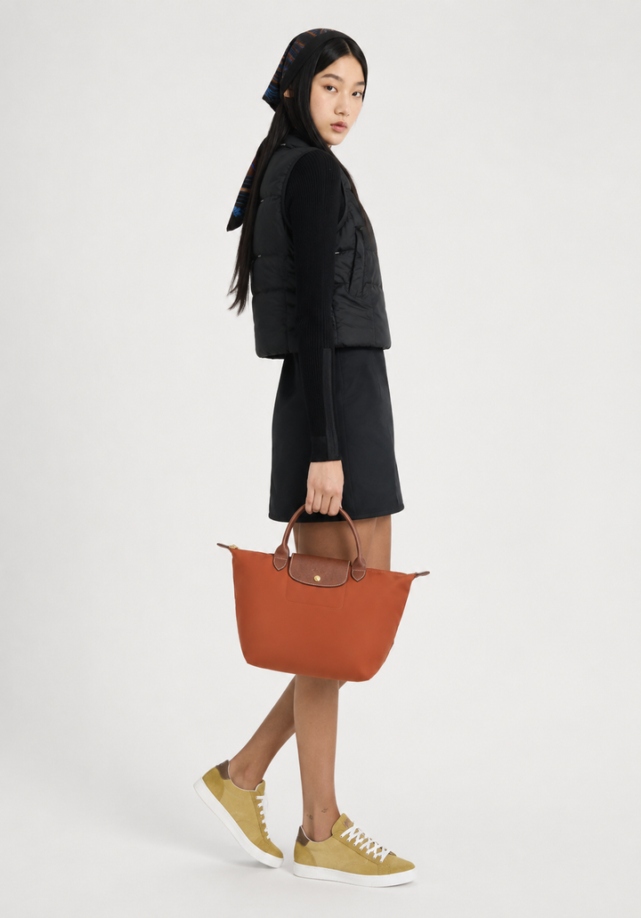 Longchamp Le Pliage Large Tote Bag Brick Terracotta Lifestyle