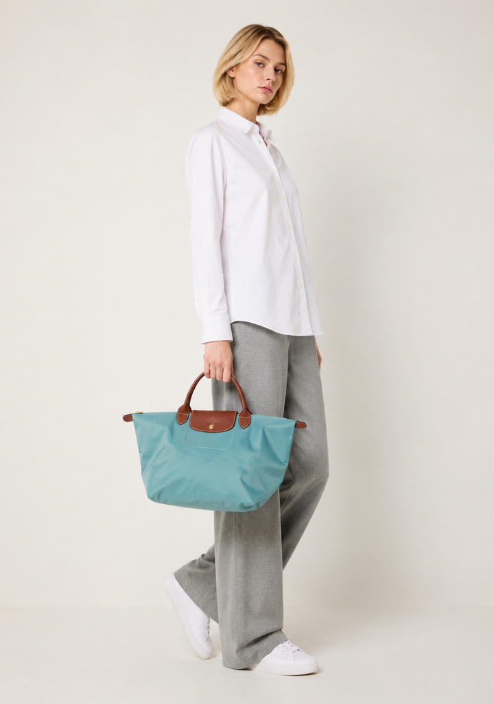 Longchamp Le Pliage Large Tote Bag Eucalyptus Street Style