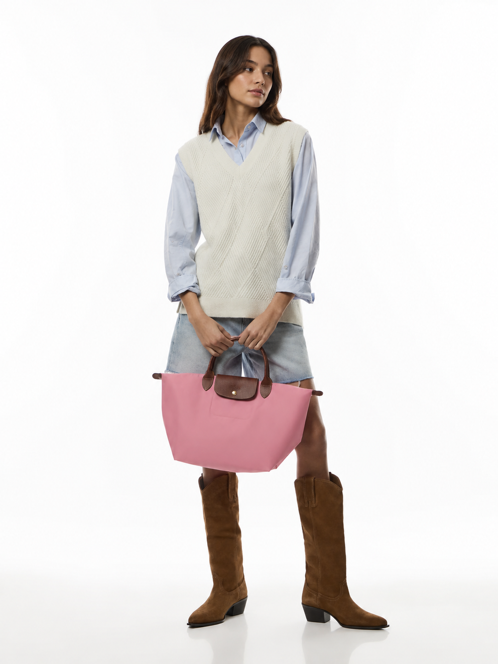 Longchamp Le Pliage Medium Tote Bag Marshmallow Lifestyle