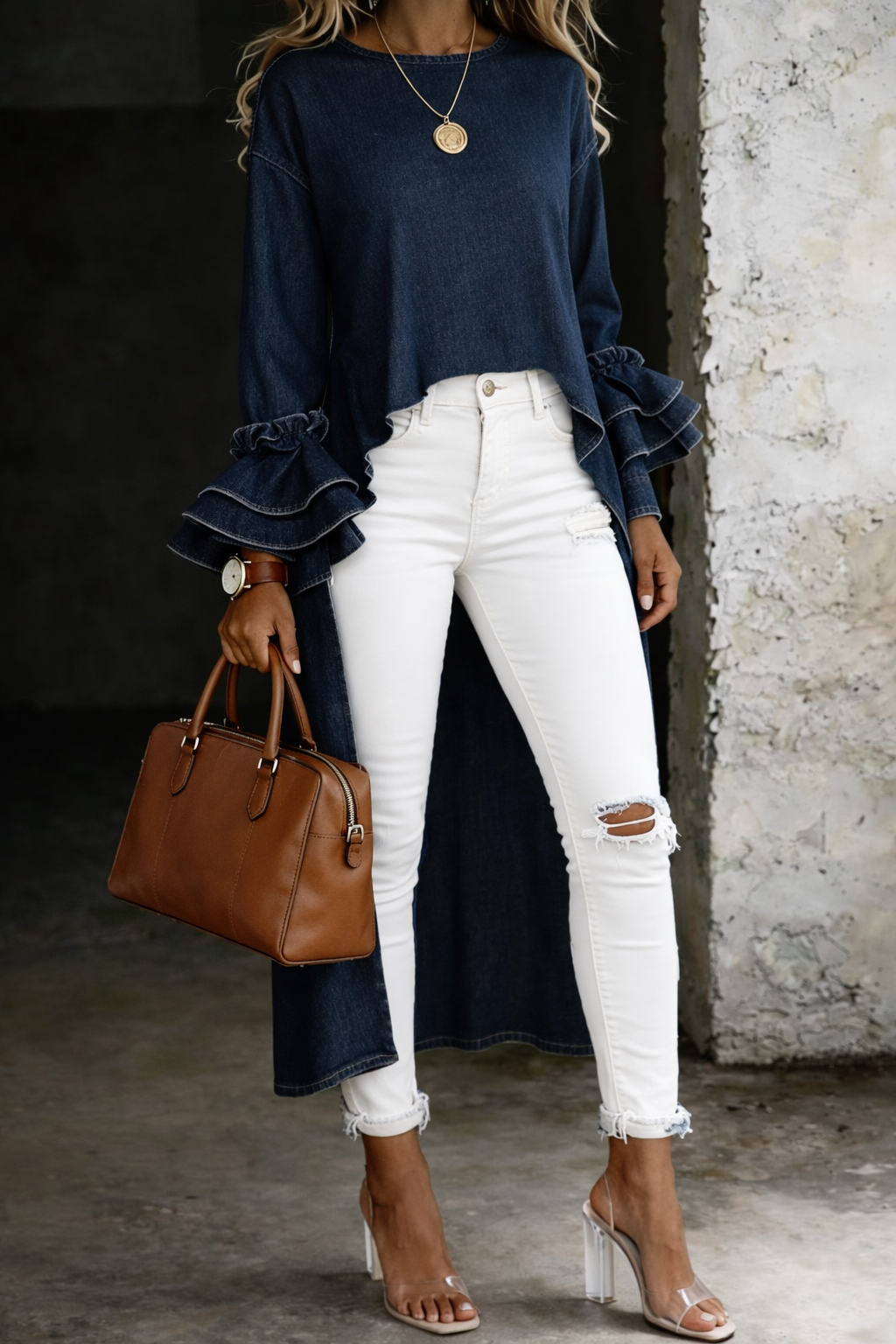 Ashley Denim Shirt — front view