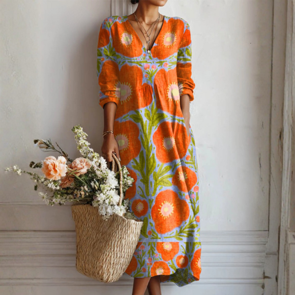 Claire Floral Comfort Dress — front view