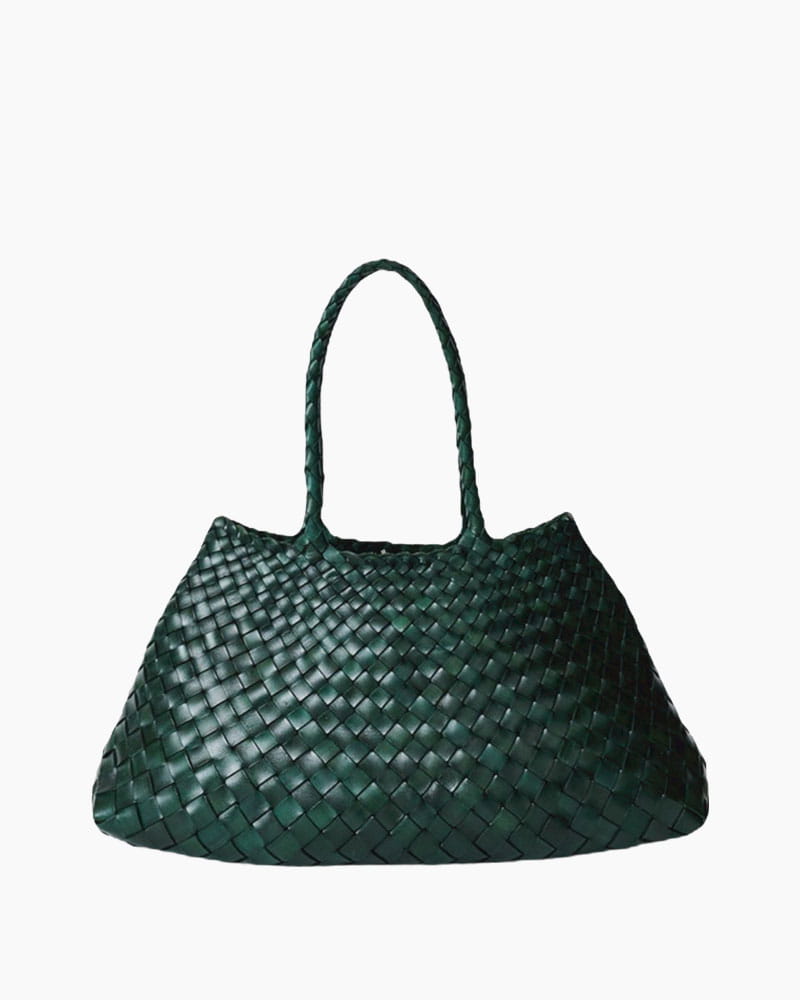 Sunny Weekend Woven Leather Market Tote