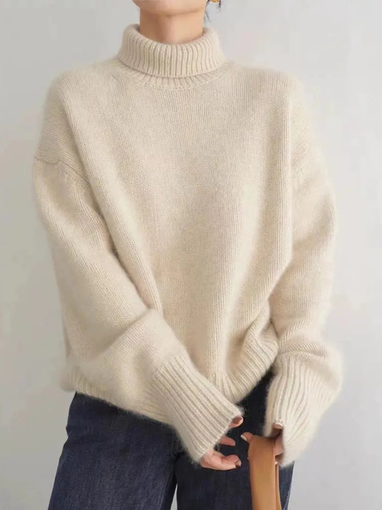 Avery Comfy Soft Turtleneck Sweater — back view