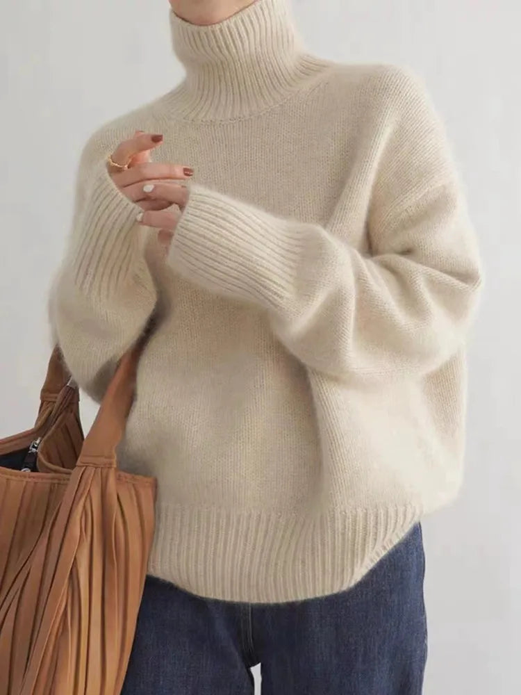 Avery Comfy Soft Turtleneck Sweater — front view