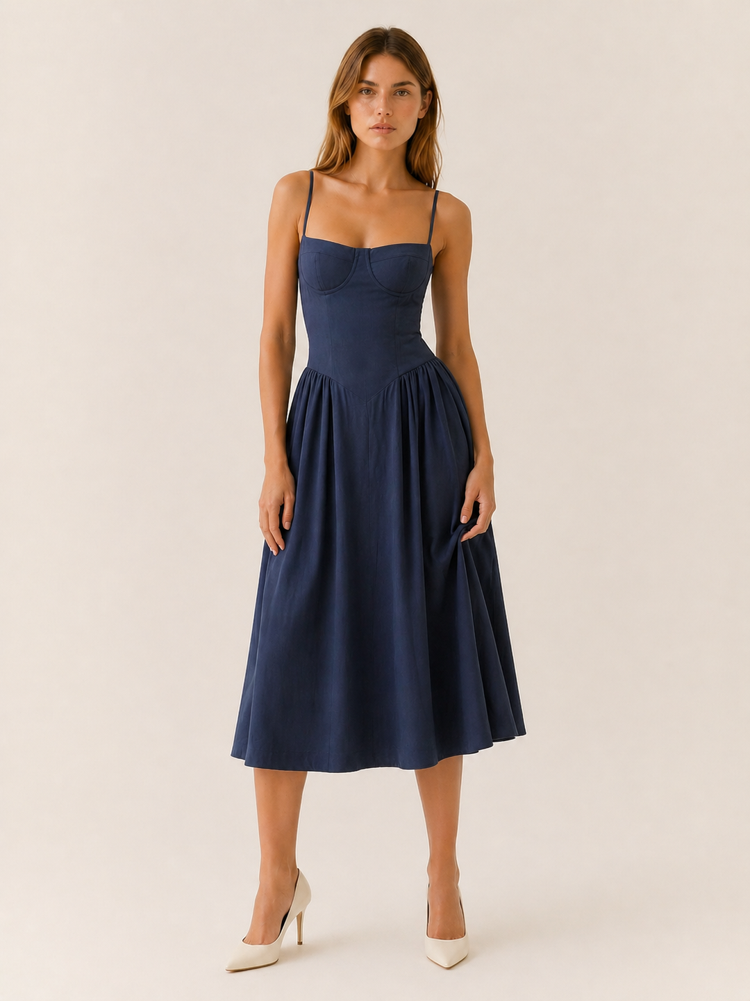 Black Corset Midi Dress with Sweetheart Neck – lifestyle