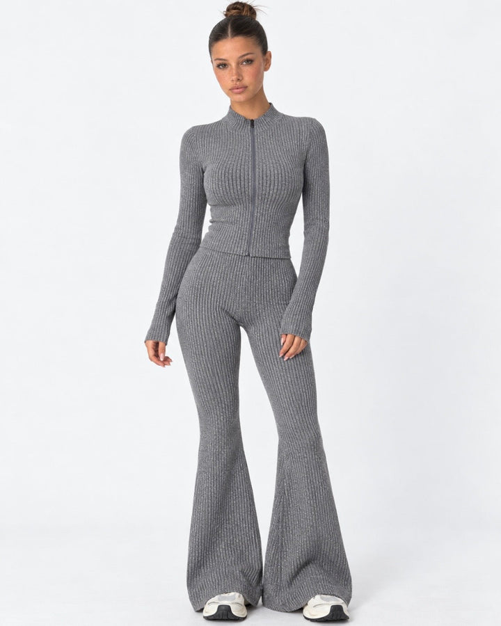 Soft Launch Knit Set — women's knit top, front view