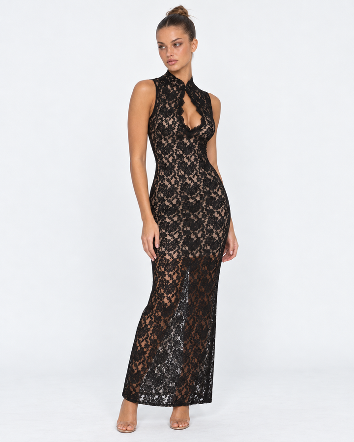 No Hard Feelings Lace Maxi — women's maxi dress, styled as a complete outfit