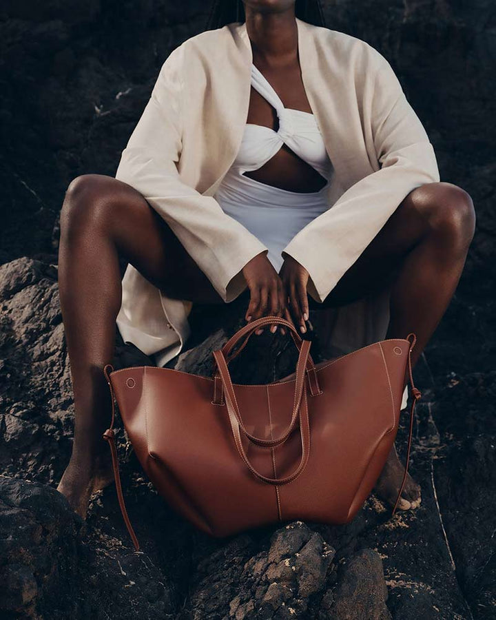Cyme Textured Leather Tote Bag
