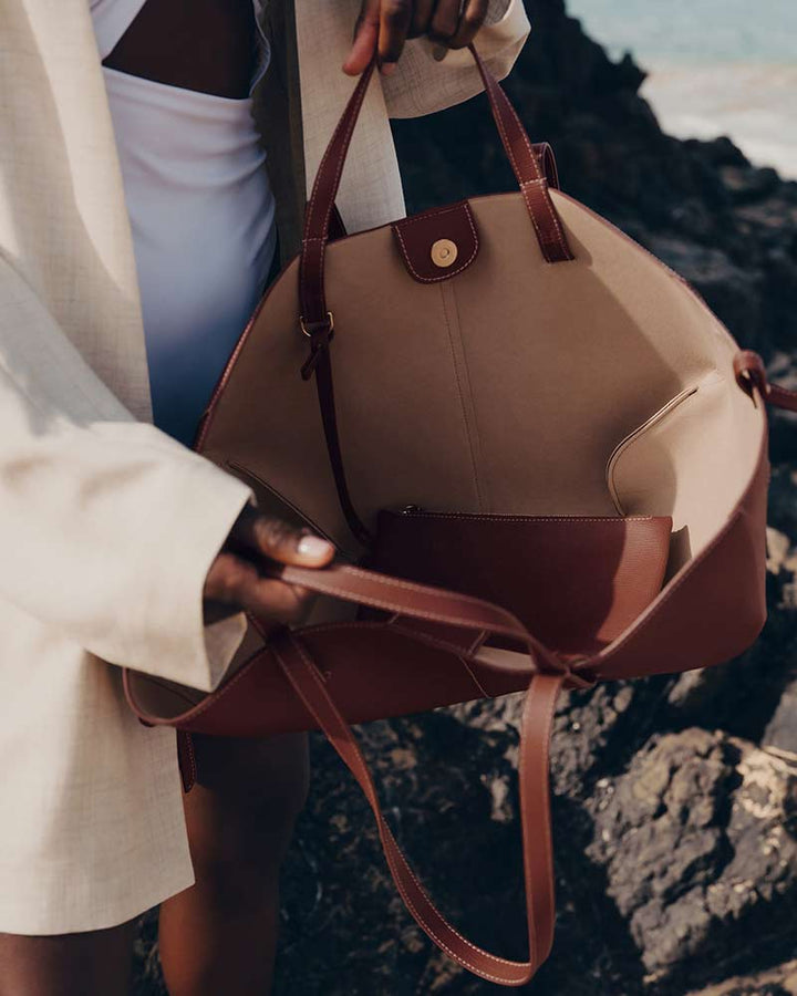 Cyme Textured Leather Tote Bag