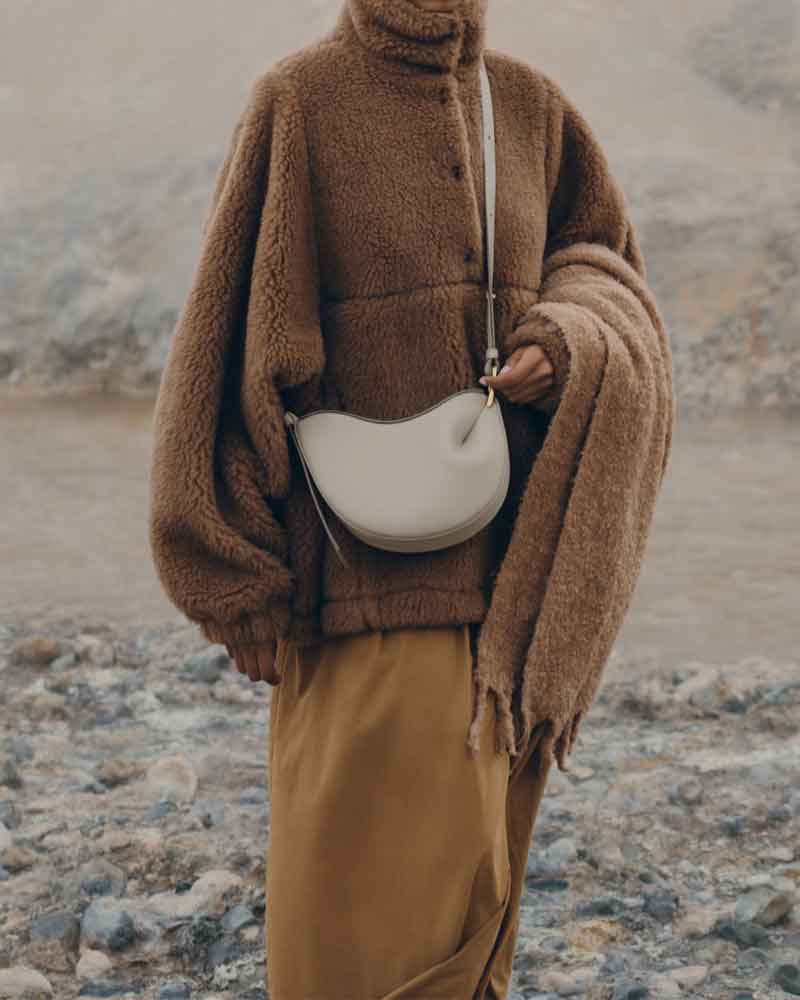 Weekend Stroll Textured Taupe Shoulder Bag
