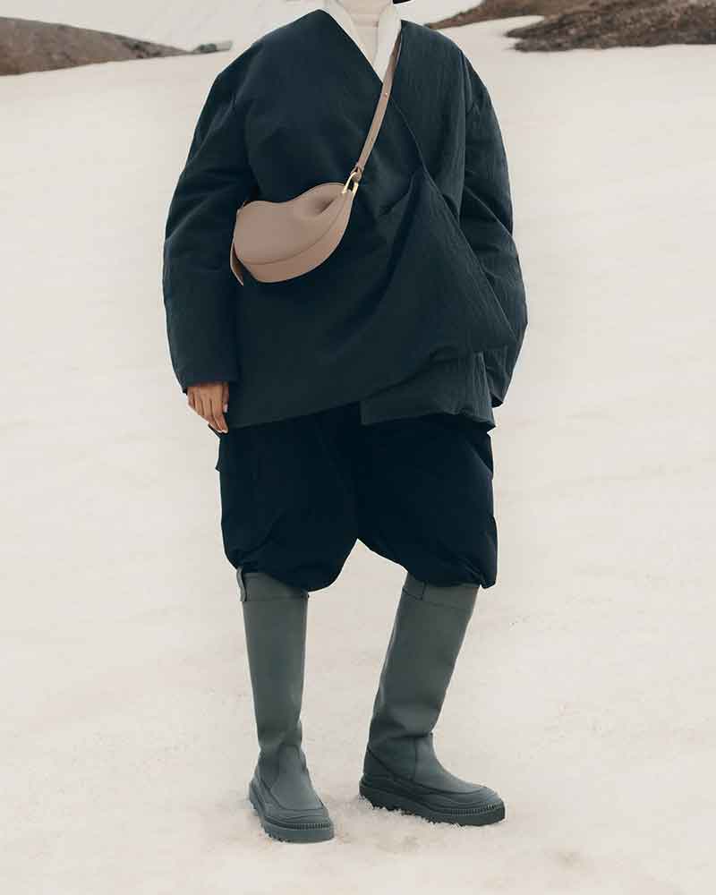 Weekend Stroll Textured Taupe Shoulder Bag