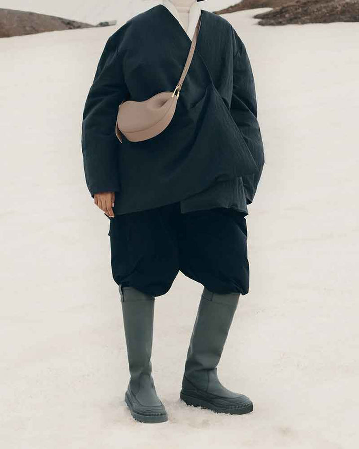 Weekend Stroll Textured Taupe Shoulder Bag