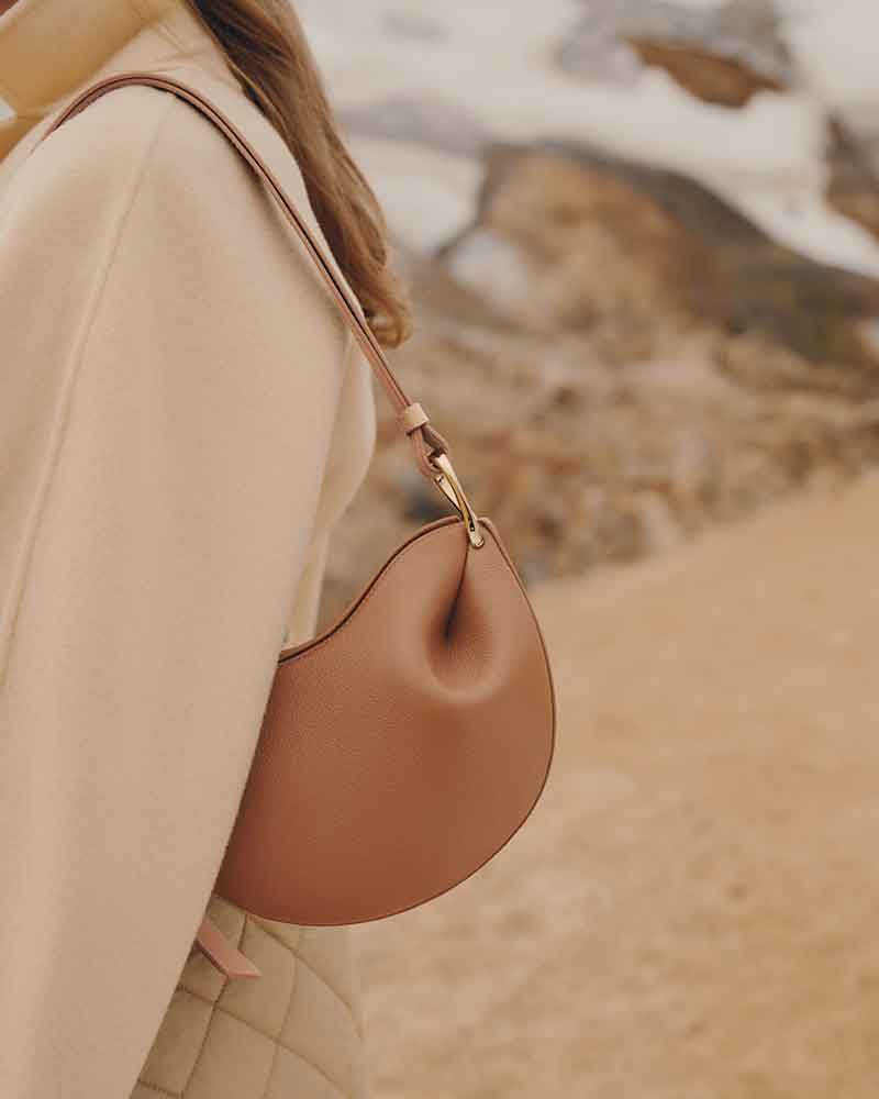 Weekend Stroll Textured Taupe Shoulder Bag