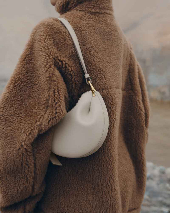 Weekend Stroll Textured Taupe Shoulder Bag