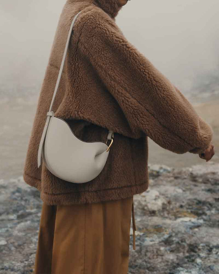Weekend Stroll Textured Taupe Shoulder Bag