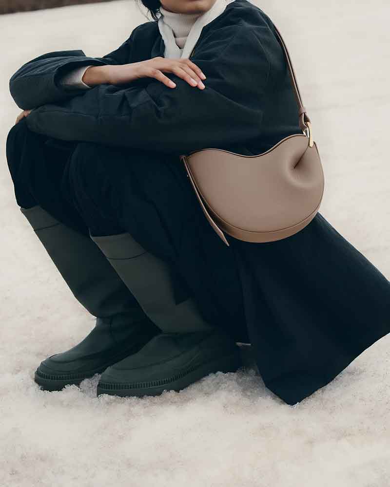Weekend Stroll Textured Taupe Shoulder Bag