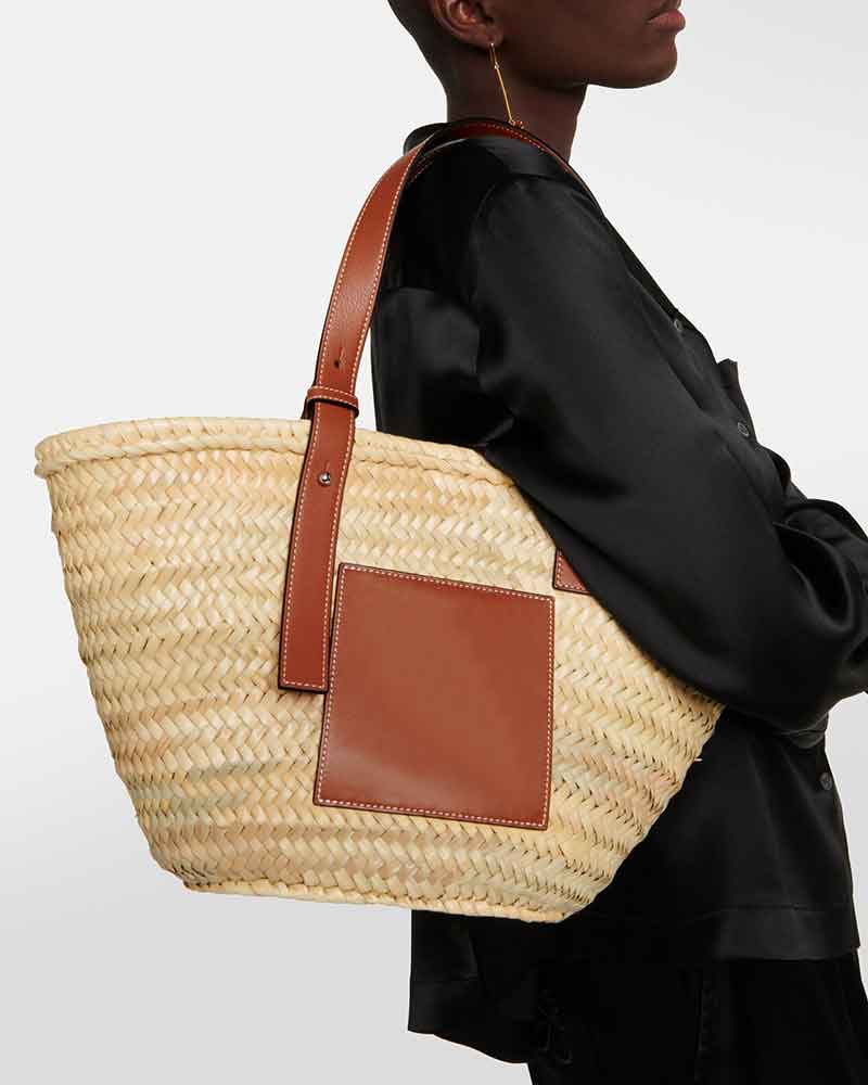 Weekend Market Woven Straw Basket Tote