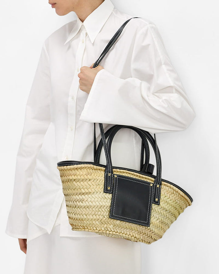 Chic Summer Picnic Woven Top Handle Bag