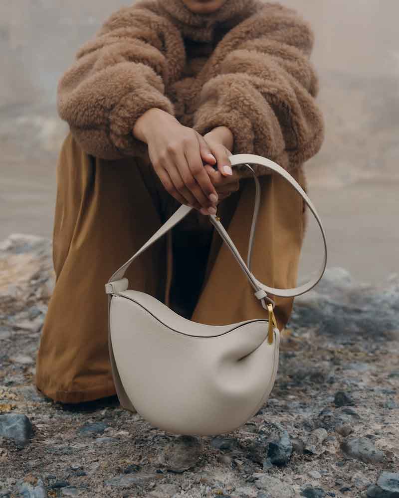 Weekend Stroll Textured Taupe Shoulder Bag