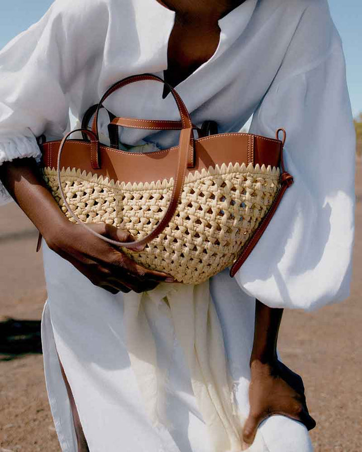 Sunny Getaway Mini Woven Raffia Shoulder Bag