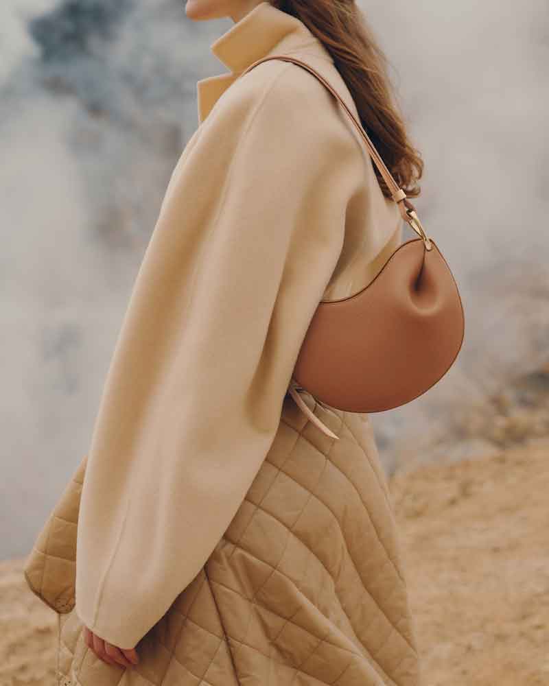 Weekend Stroll Textured Taupe Shoulder Bag