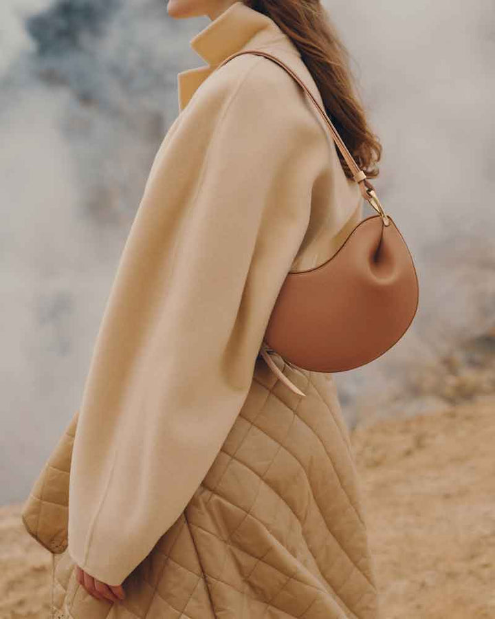 Weekend Stroll Textured Taupe Shoulder Bag