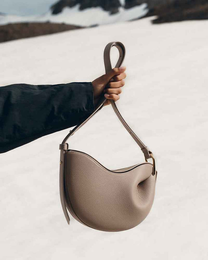 Weekend Stroll Textured Taupe Shoulder Bag