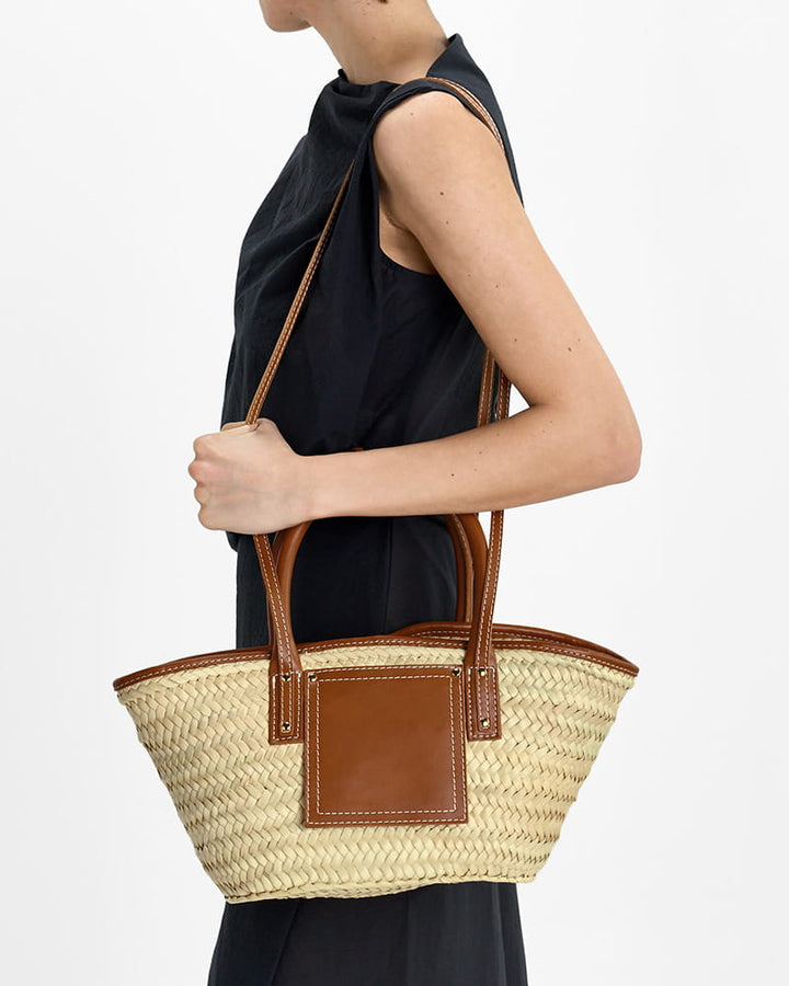Chic Summer Picnic Woven Top Handle Bag
