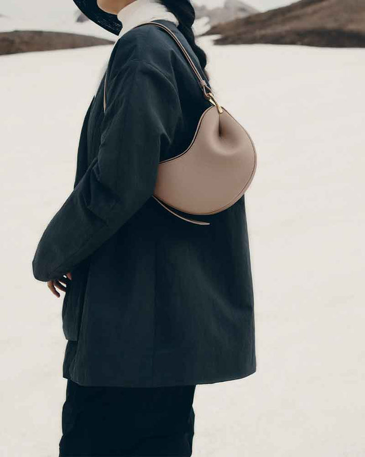 Weekend Stroll Textured Taupe Shoulder Bag