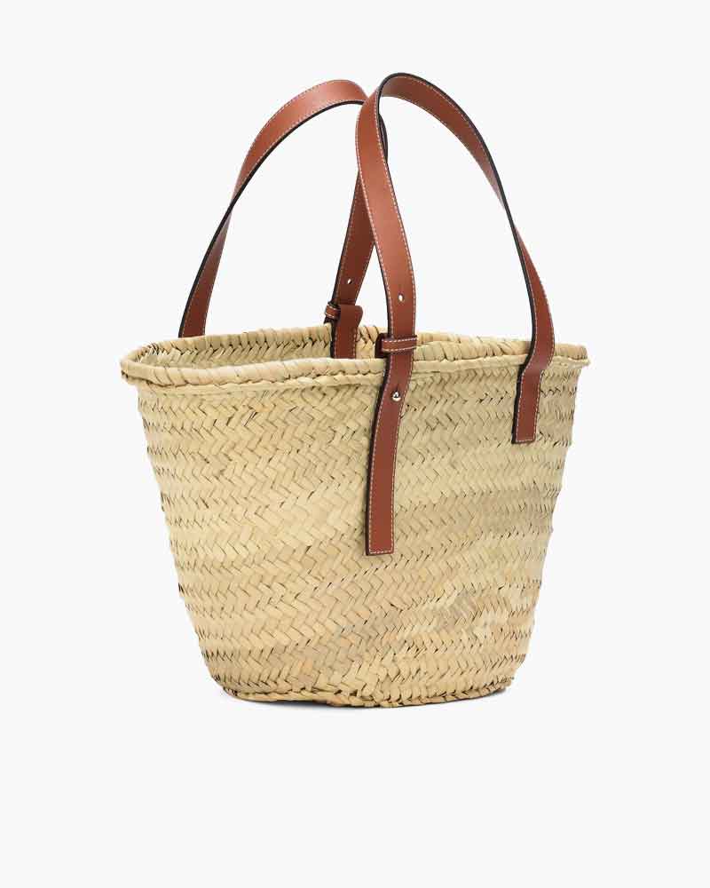 Weekend Market Woven Straw Basket Tote