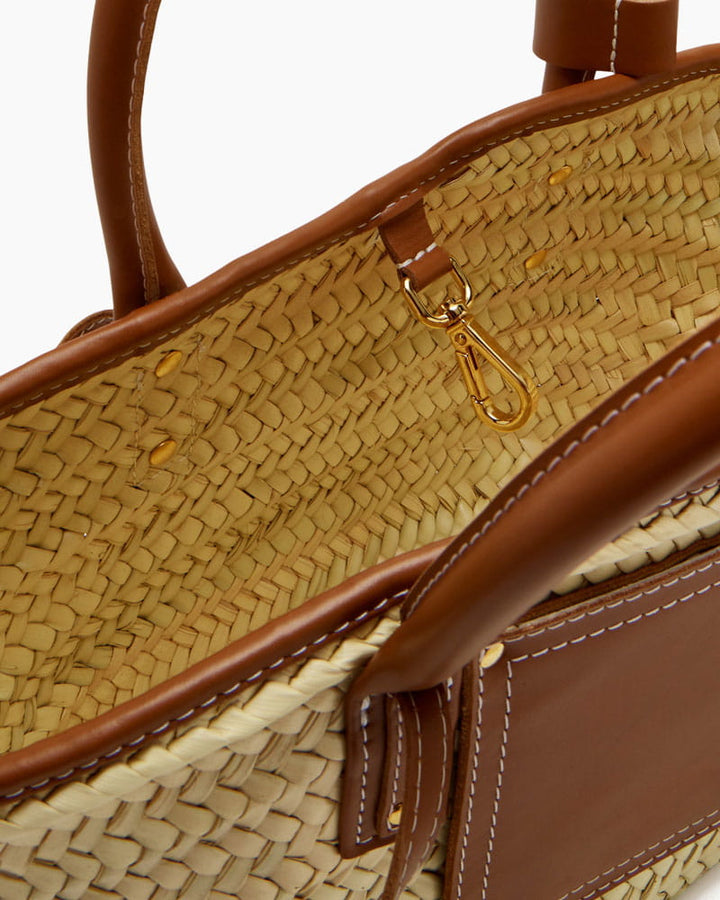 Chic Summer Picnic Woven Top Handle Bag