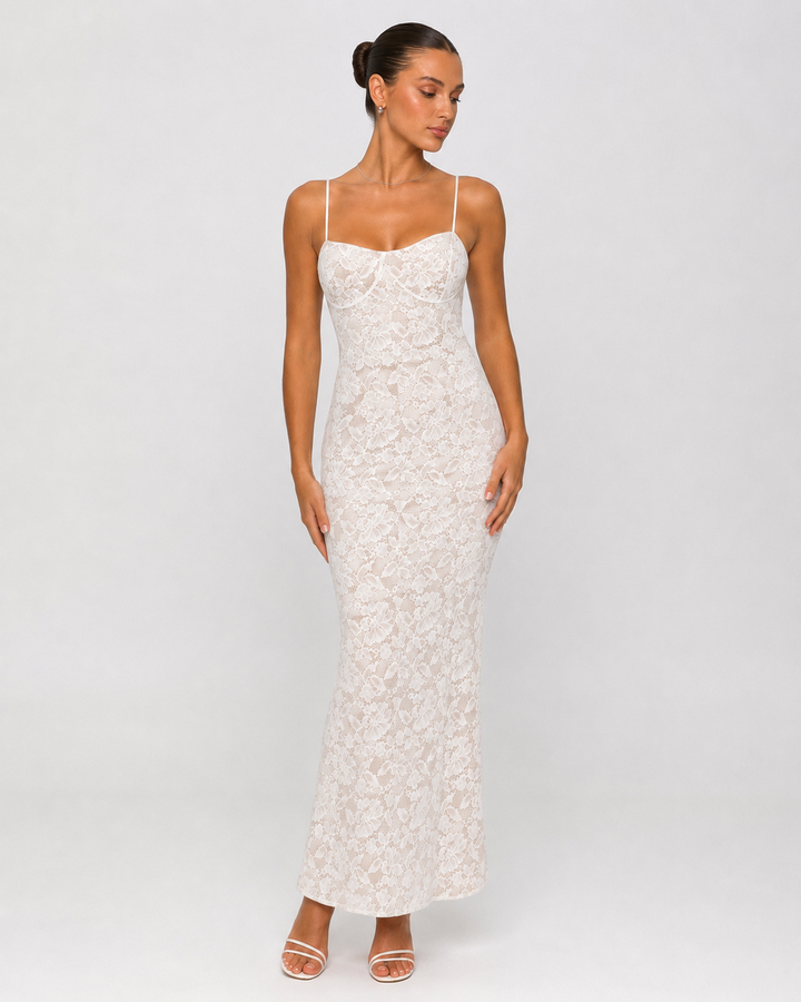 Love Story Lace Maxi Dress - women's maxi dress, back view