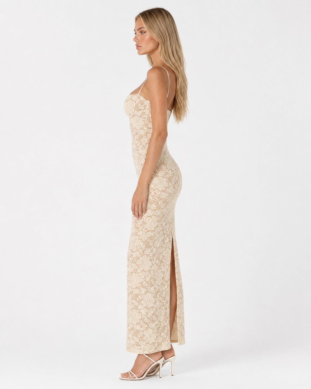 Love Story Lace Maxi Dress - women's maxi dress, hem detail