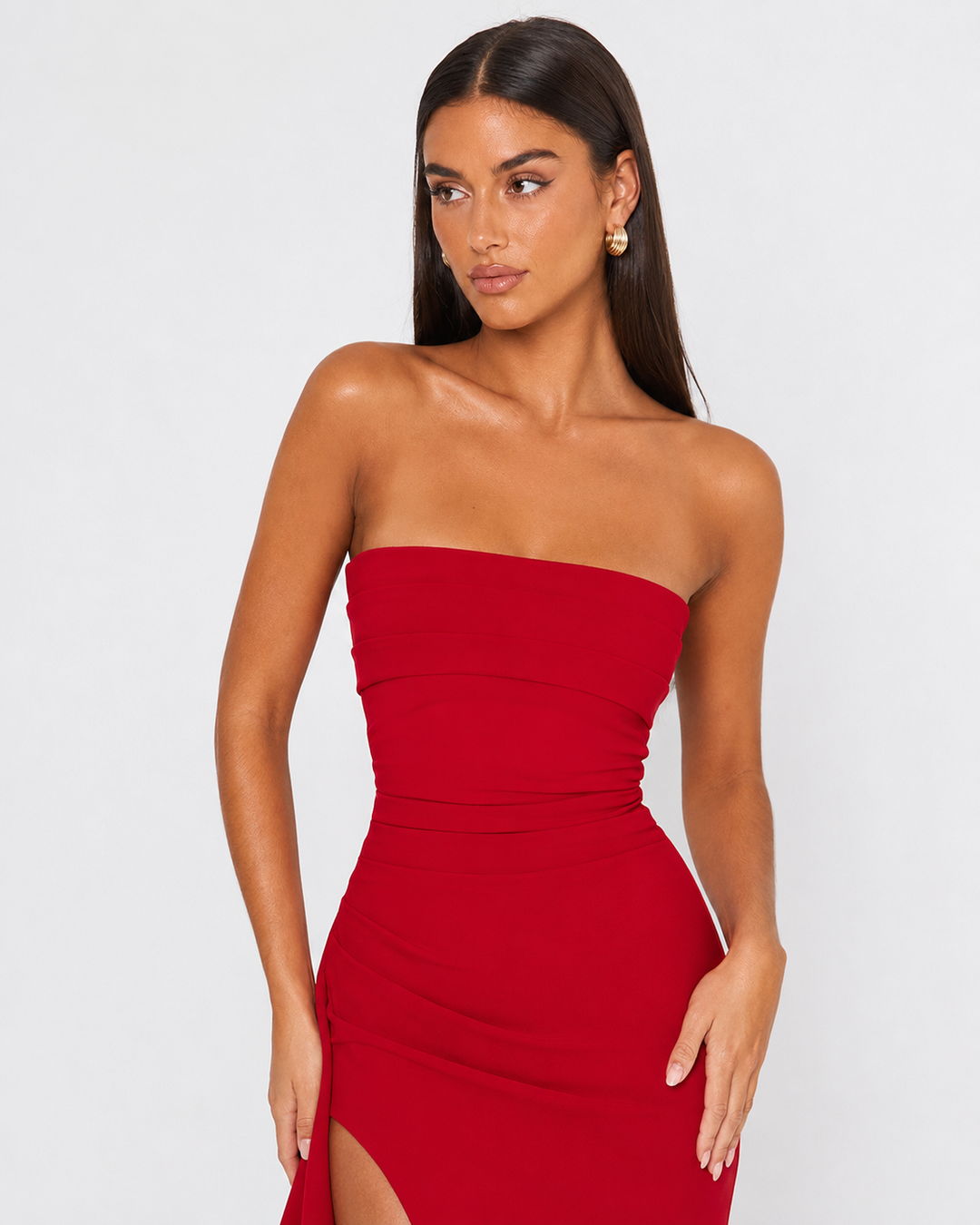 After Dark Maxi Dress — women's dress, detail of the neckline