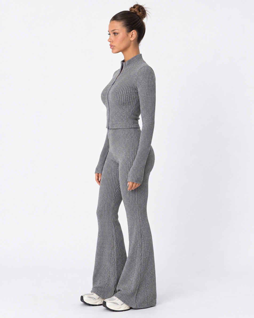 Soft Launch Knit Set — women's knit top, back view