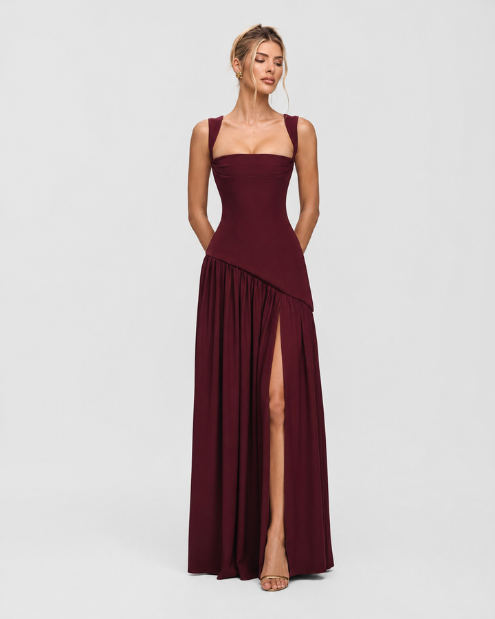 Aria Maxi Dress - women's maxi dress, hem detail