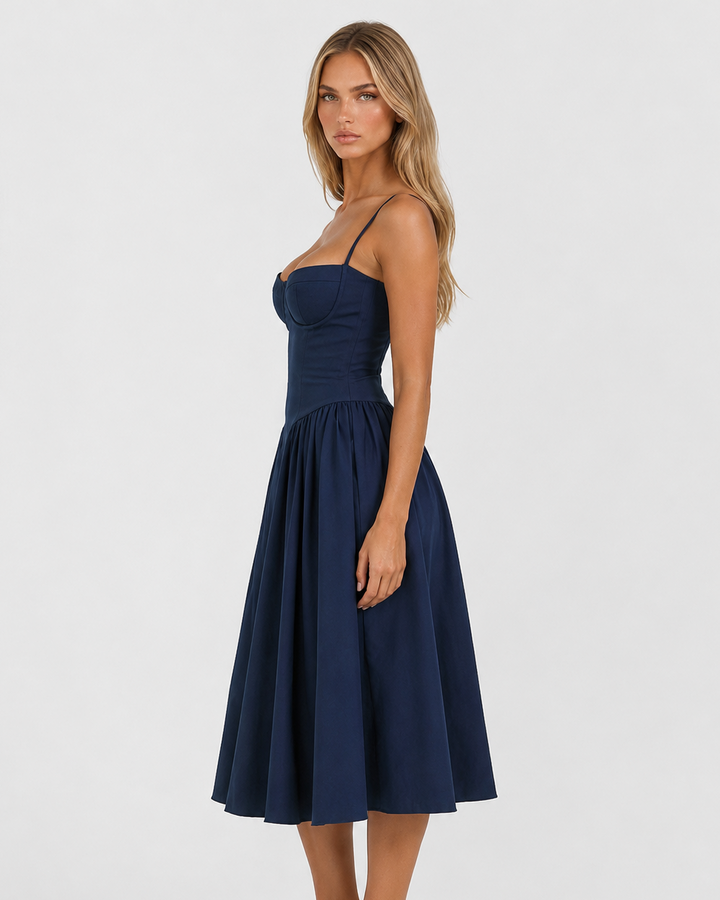 Amour Corset Midi — women's midi dress, side view