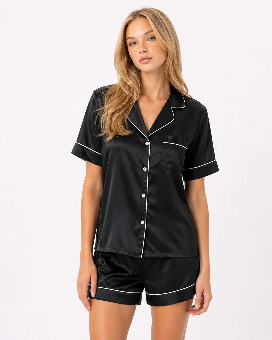 Monaco PJ Set — women's two-piece set, close view of the hem