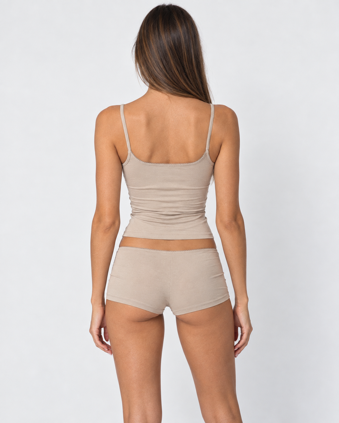 Slow Morning Mini Set — women's mini dress, close-up of the fabric and neckline
