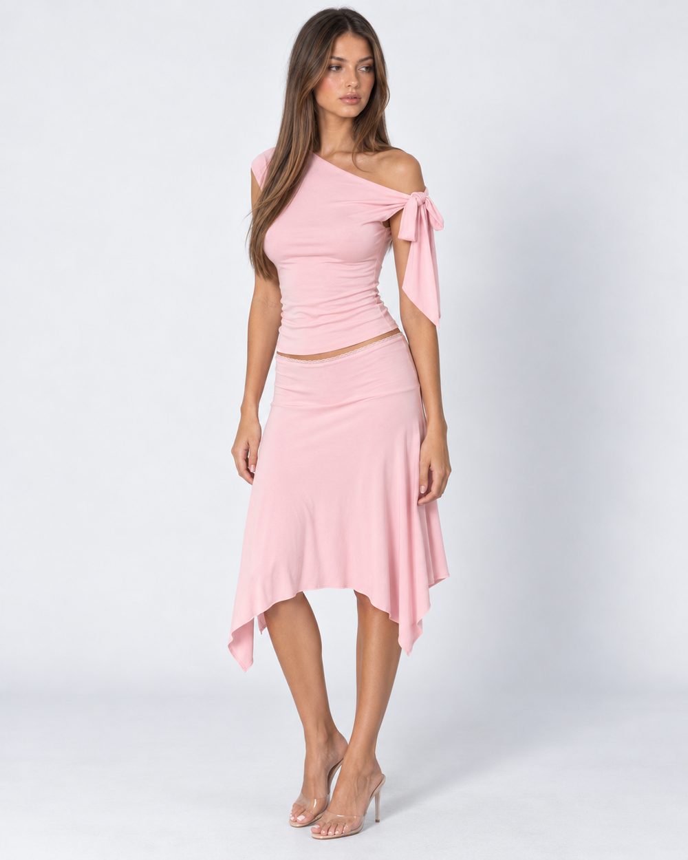 Soft Focus Asymmetrical Set — women's matching sets, back view