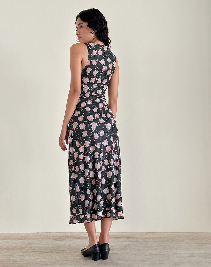Bridget Midi Dress V-neck neckline detail