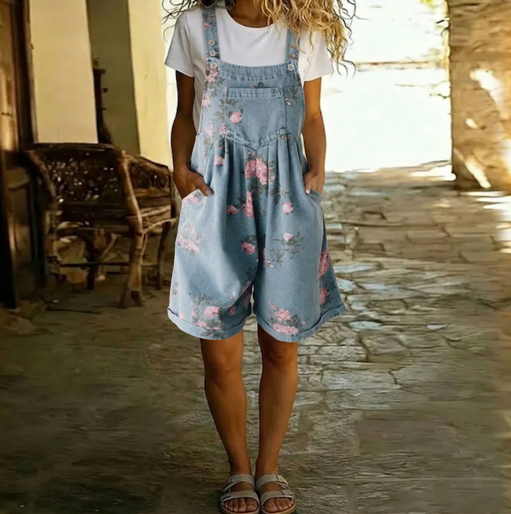 Saylor Denim Jumpsuit — lifestyle shot