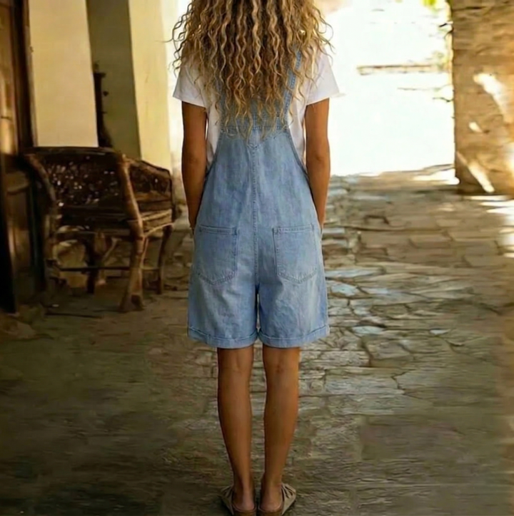 Saylor Denim Overalls — lifestyle shot