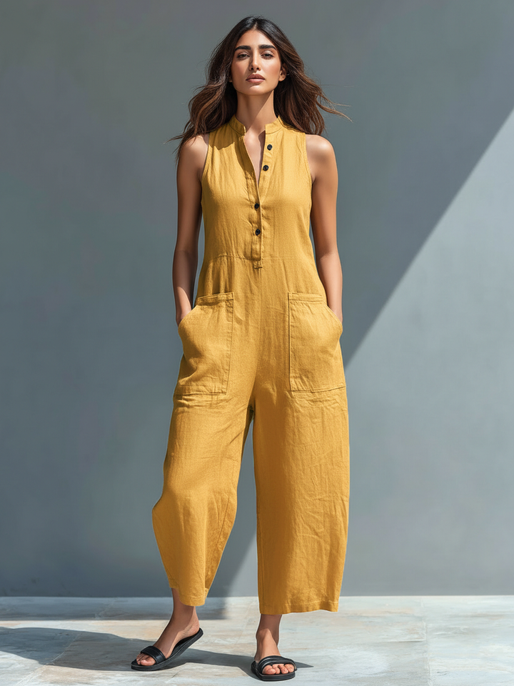 Black Sleeveless Jumpsuit — lifestyle shot