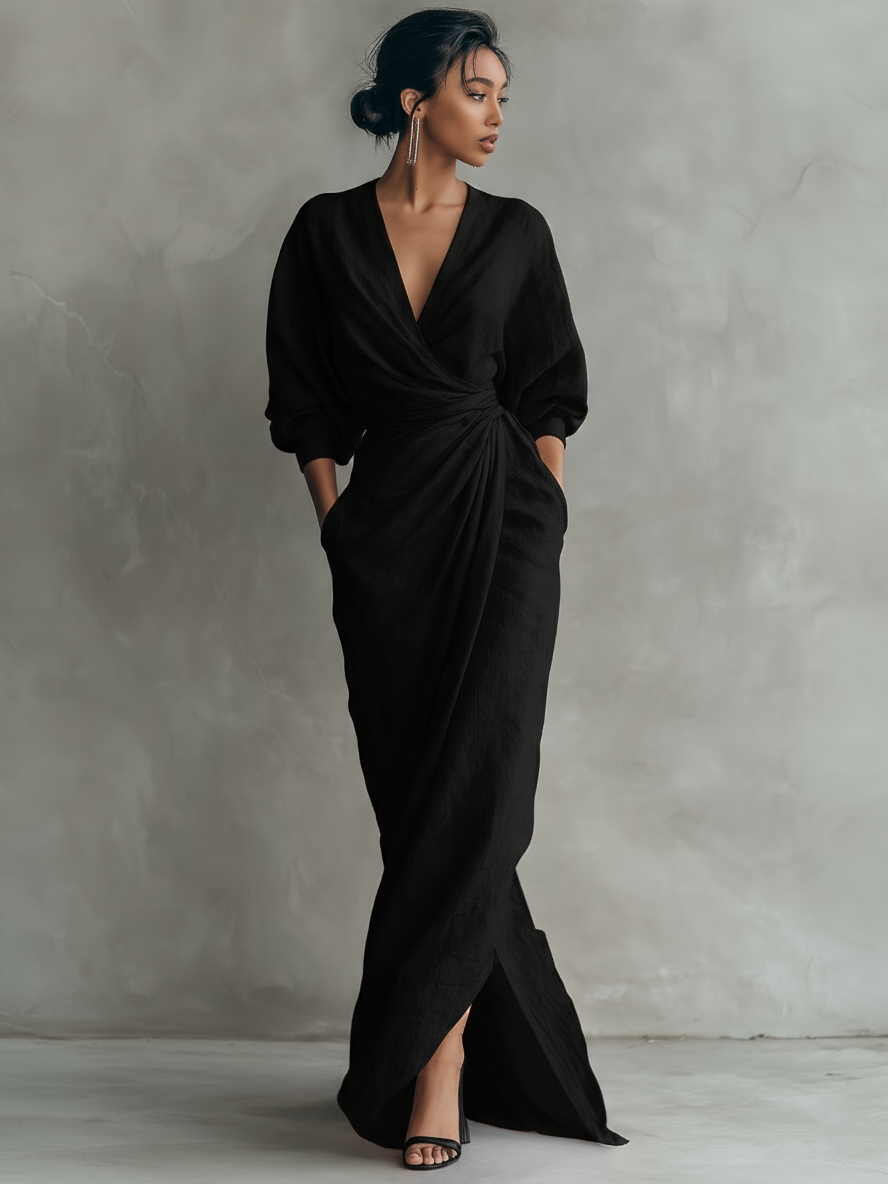 Pink Minimalist Maxi Dress — lifestyle shot