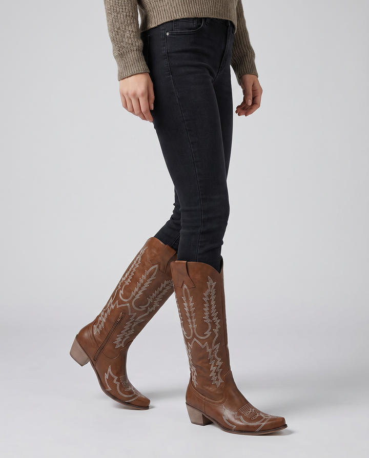 Teagan | Women's Knee High Embroidered Cowboy Boots