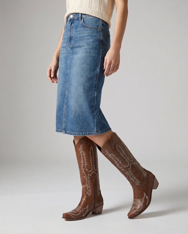 Teagan | Women's Knee High Embroidered Cowboy Boots